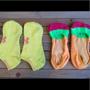 Under Armour & No Show Orange Socks